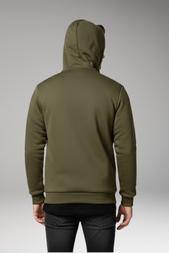 Men’s Hooded Jacket with Zip Fastening and Front Pockets