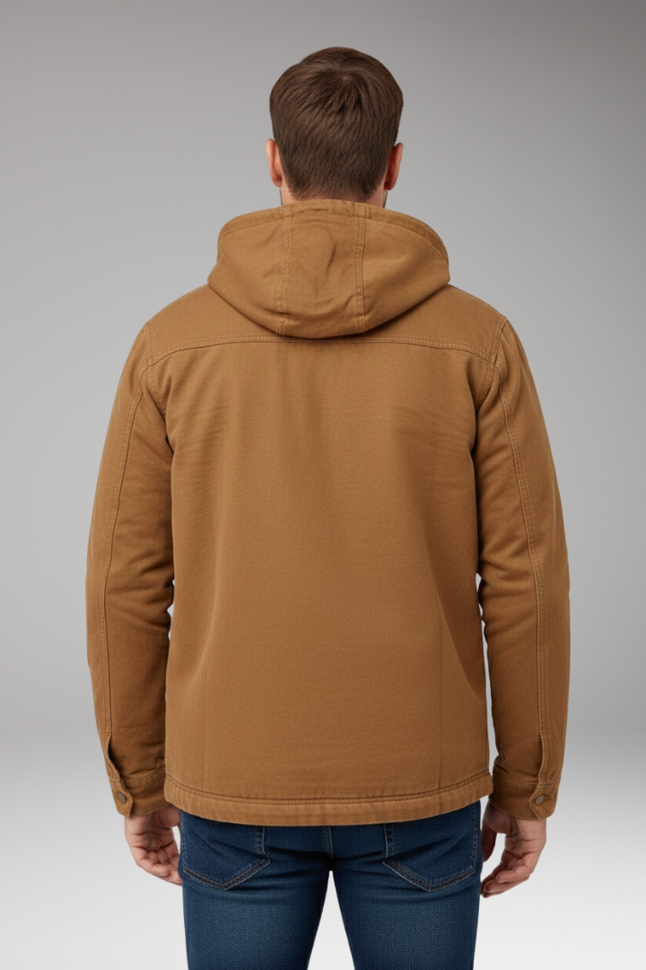 Men’s Hooded Jacket with Zipper and Side Pockets