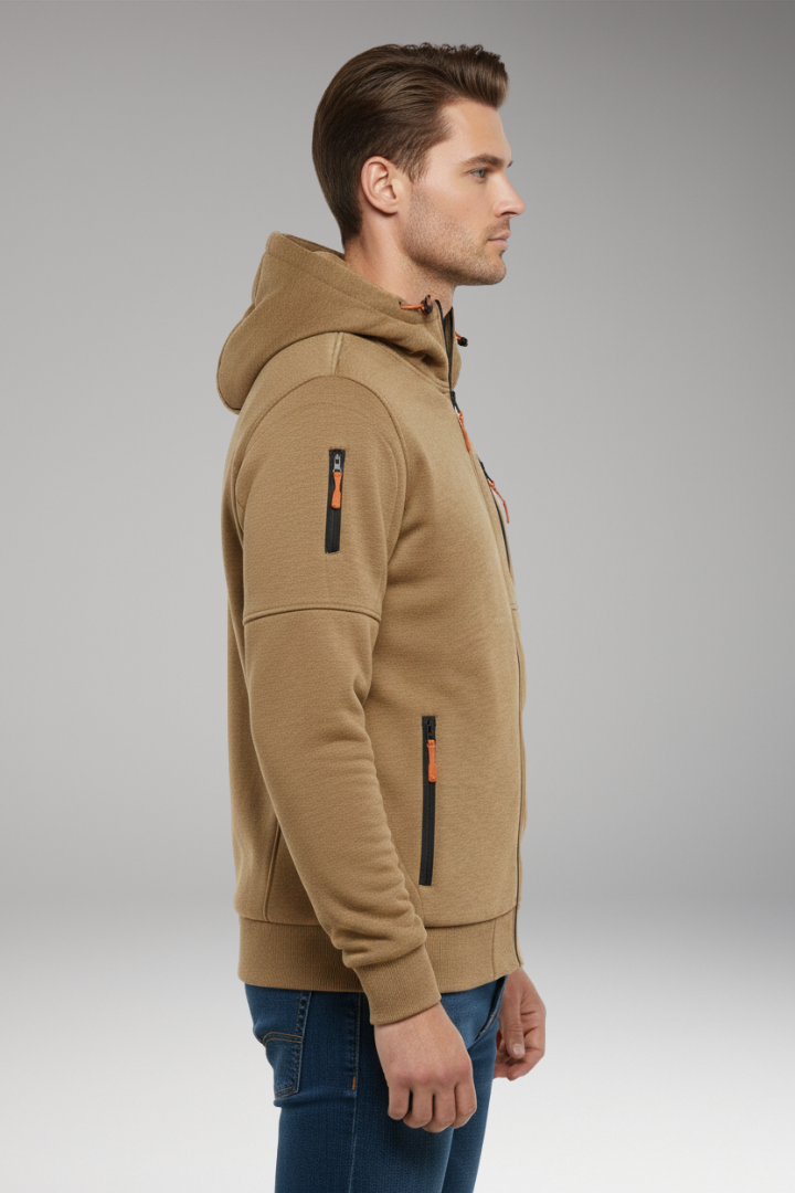 Men’s Hoodie with Full Zip and Zipped Pockets