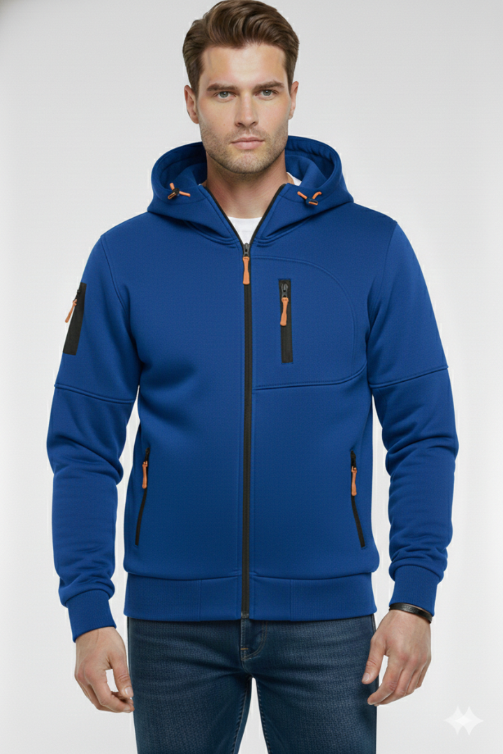 Men’s Hoodie with Full Zip and Zipped Pockets