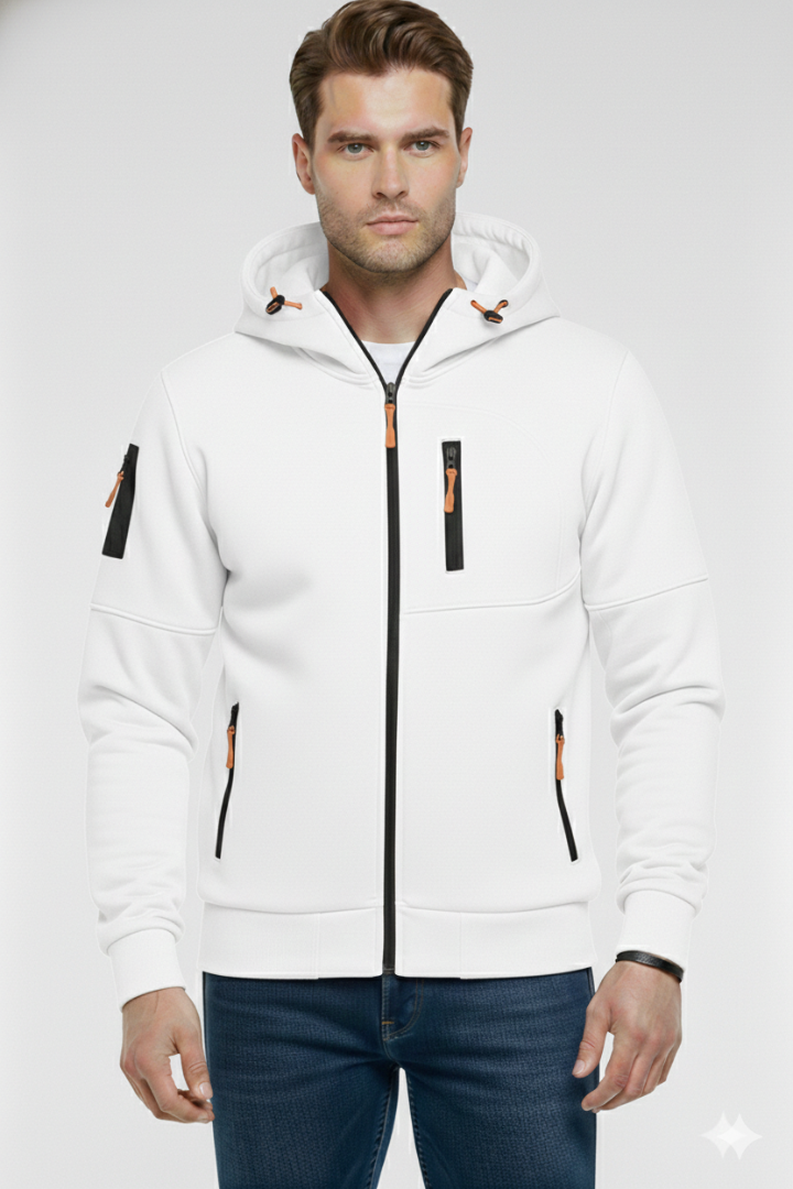 Men’s Hoodie with Full Zip and Zipped Pockets
