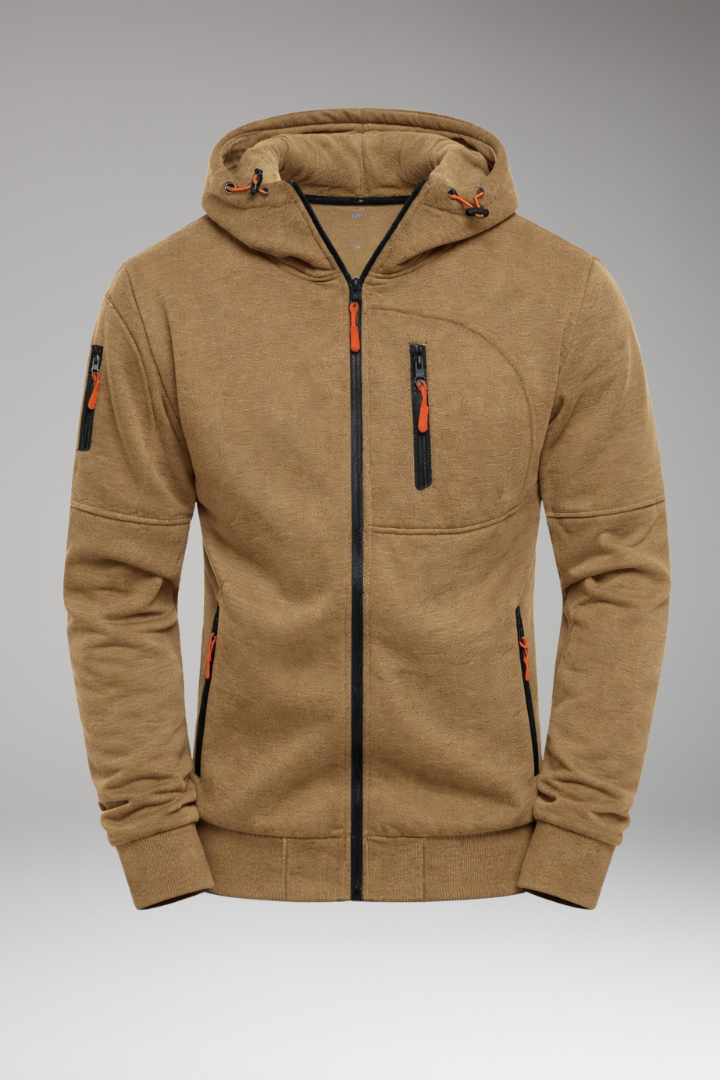 Men’s Hoodie with Full Zip and Zipped Pockets