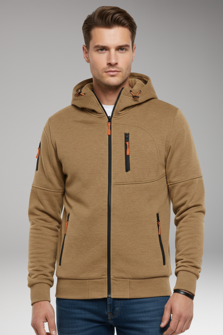 Men’s Hoodie with Full Zip and Zipped Pockets