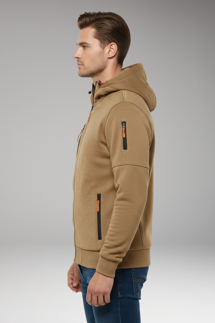 Men’s Hoodie with Full Zip and Zipped Pockets