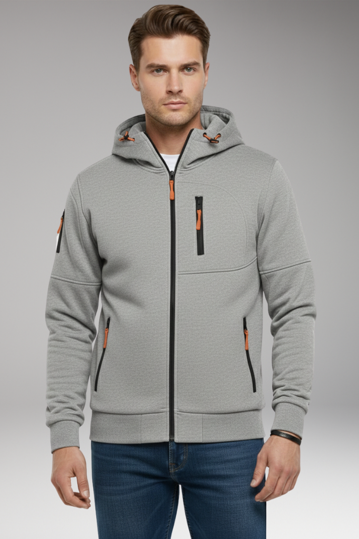 Men’s Hoodie with Full Zip and Zipped Pockets
