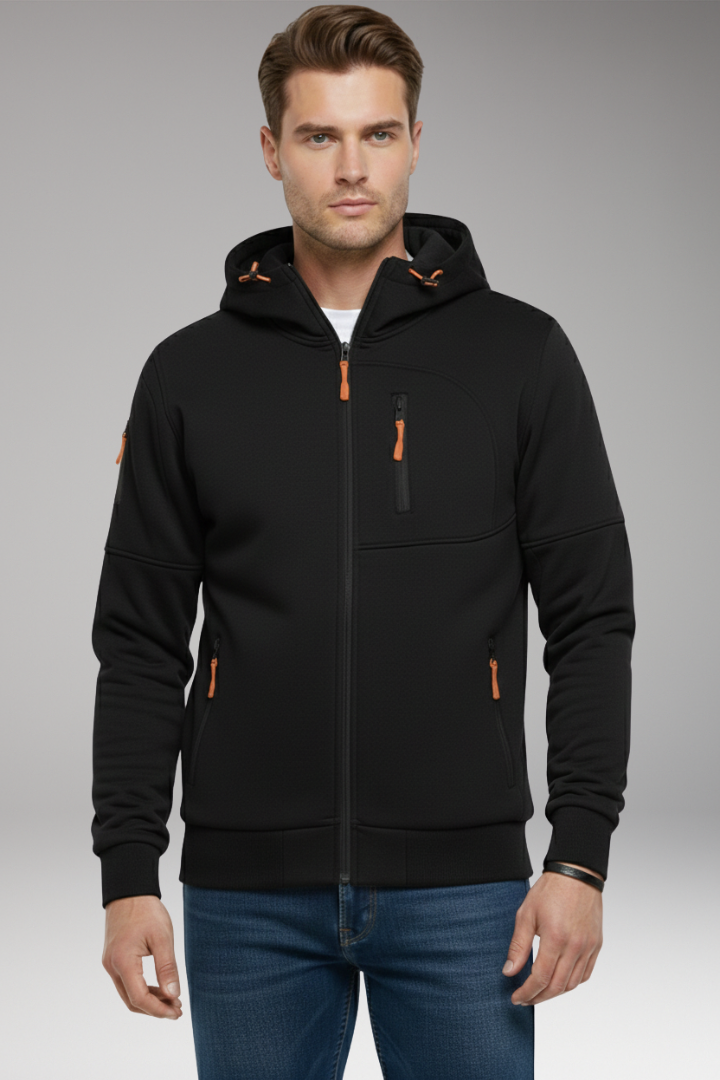 Men’s Hoodie with Full Zip and Zipped Pockets