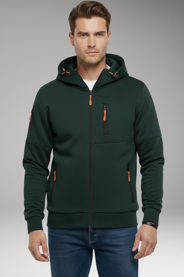 Men’s Hoodie with Full Zip and Zipped Pockets