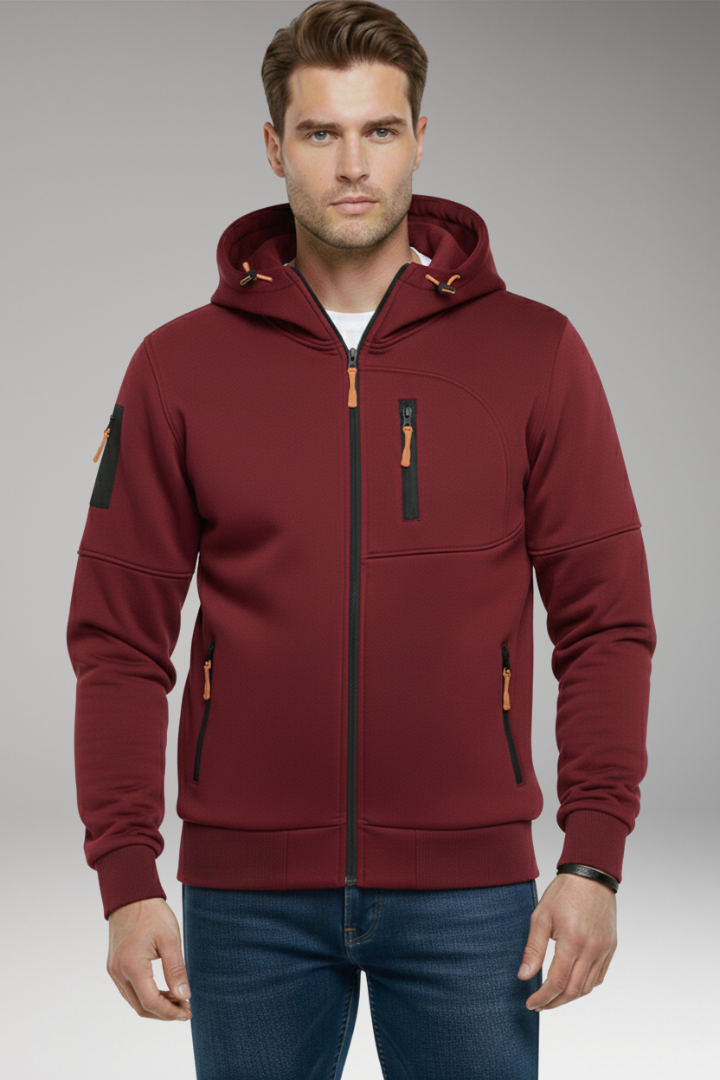 Men’s Hoodie with Full Zip and Zipped Pockets