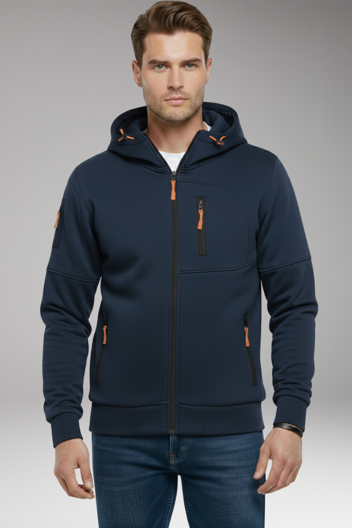Men’s Hoodie with Full Zip and Zipped Pockets
