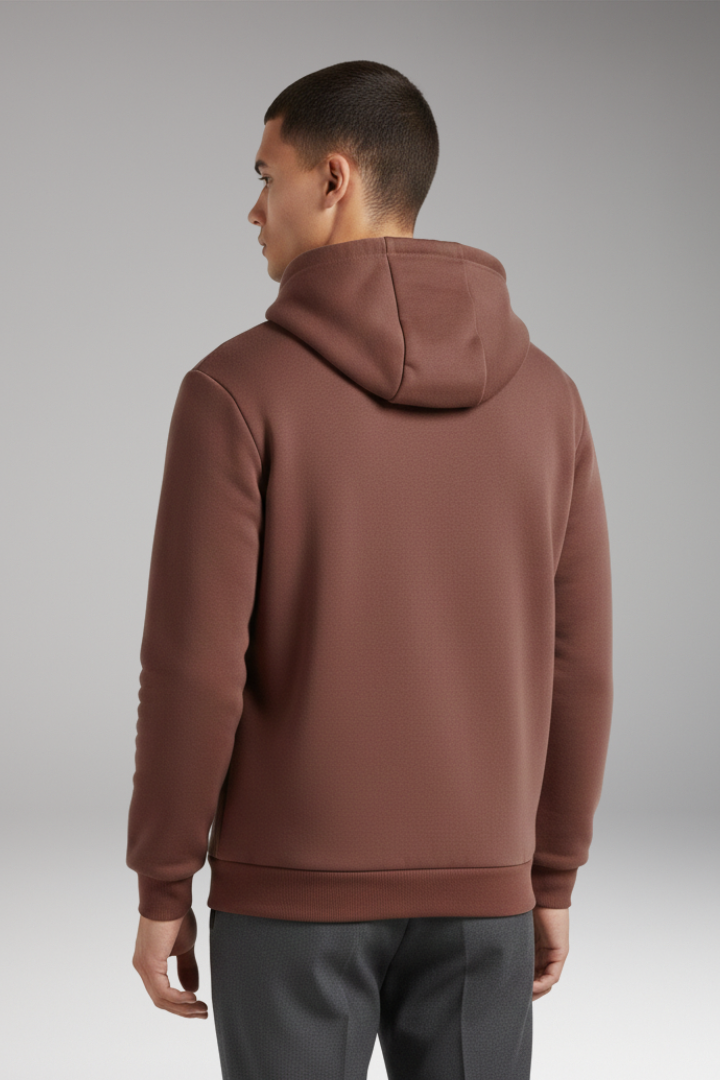 Men’s Hoodie with Half-Zip Closure and Front Pocket