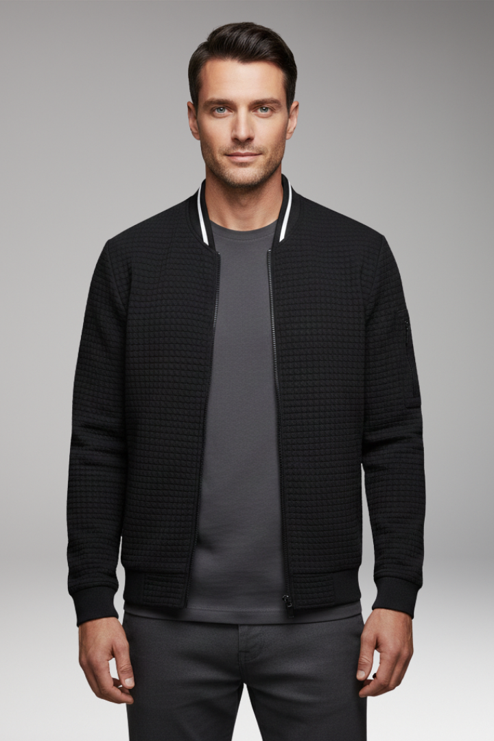 Men’s Jacket with Front Closure and Long Sleeves