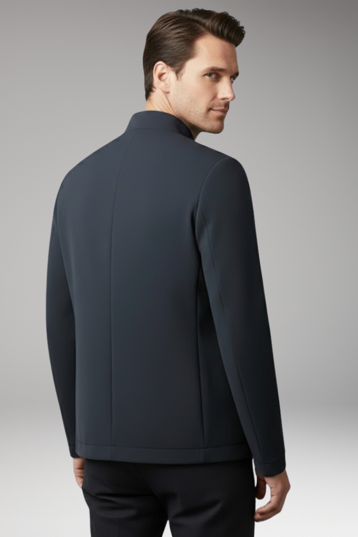 Men’s Jacket with Front Zip and Zippered Pockets