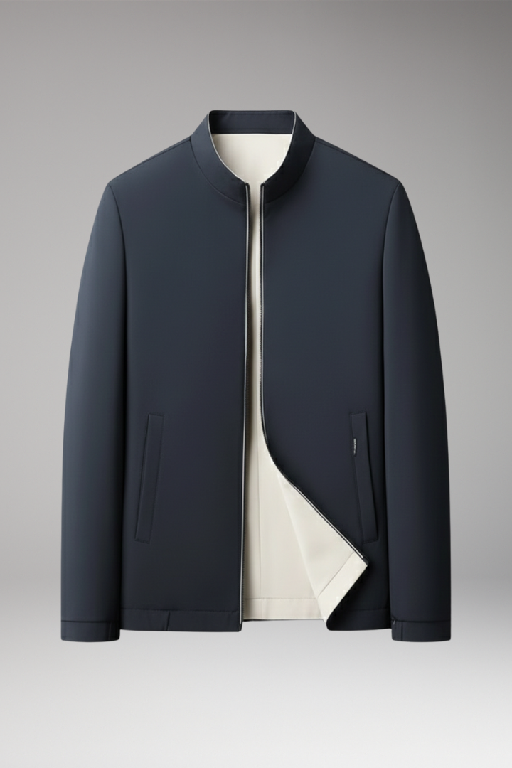 Men’s Jacket with Front Zip and Zippered Pockets