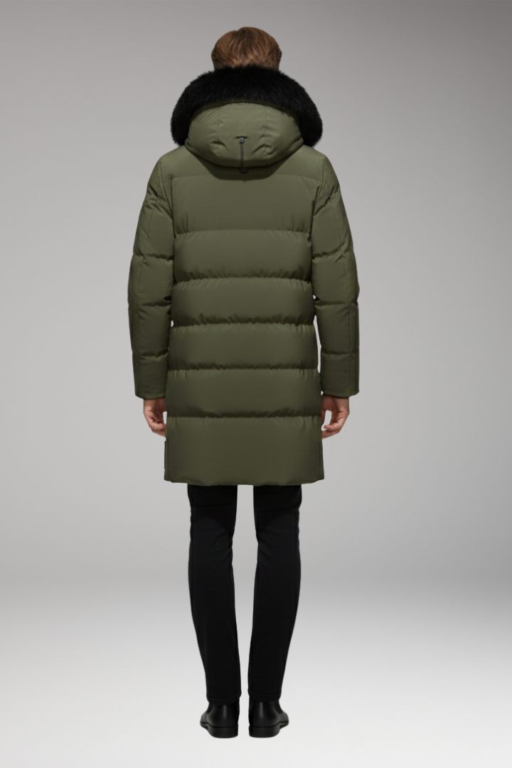 Men’s Jacket with Hood and Quilted Outer Surface
