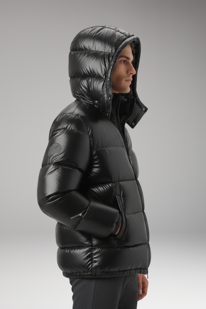 Men’s Jacket with Hood and Quilted Surface