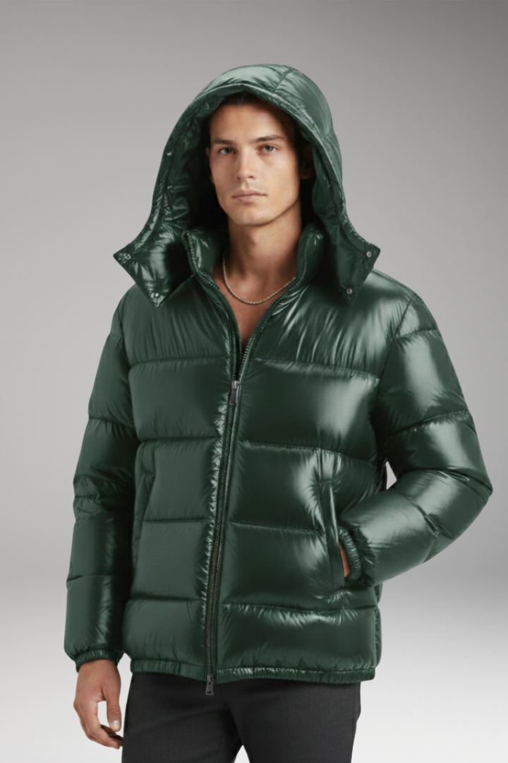 Men’s Jacket with Hood and Quilted Surface