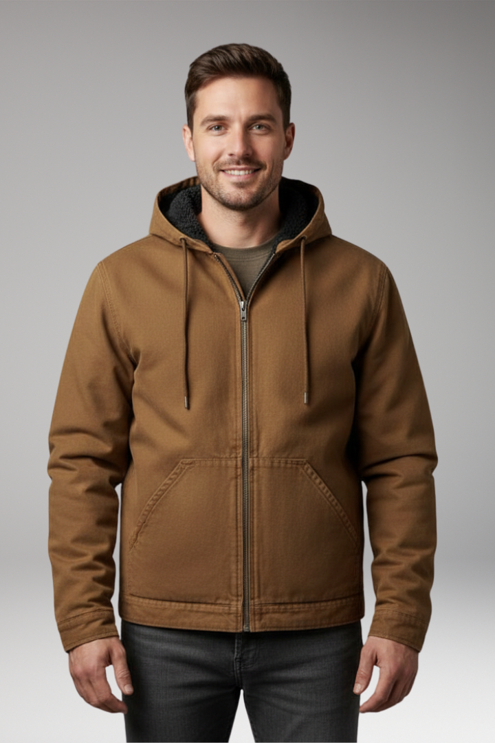 Men’s Jacket with Hood and Zip Fastening