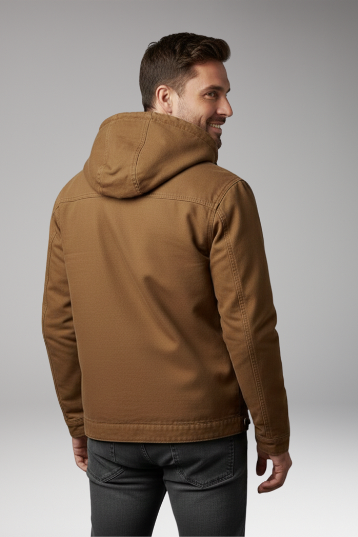 Men’s Jacket with Hood and Zip Fastening