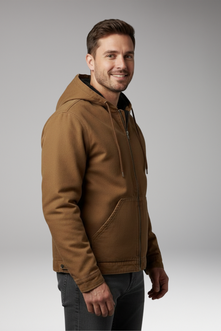 Men’s Jacket with Hood and Zip Fastening