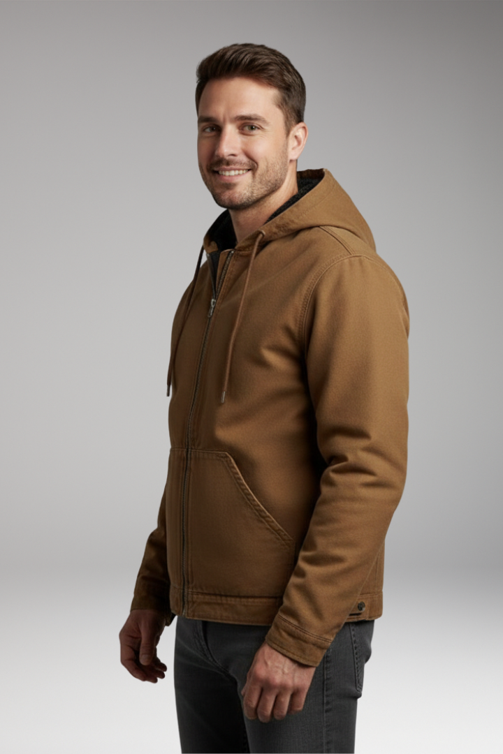 Men’s Jacket with Hood and Zip Fastening