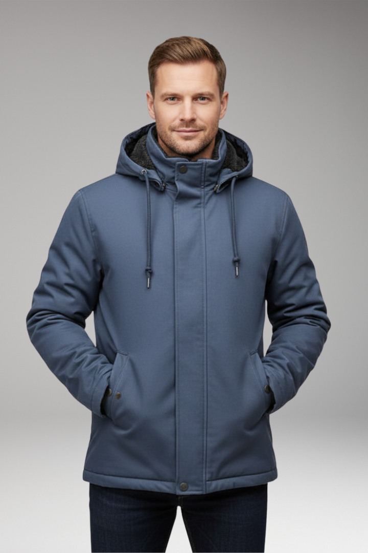 Men’s Jacket with Hood and Zip Fastening