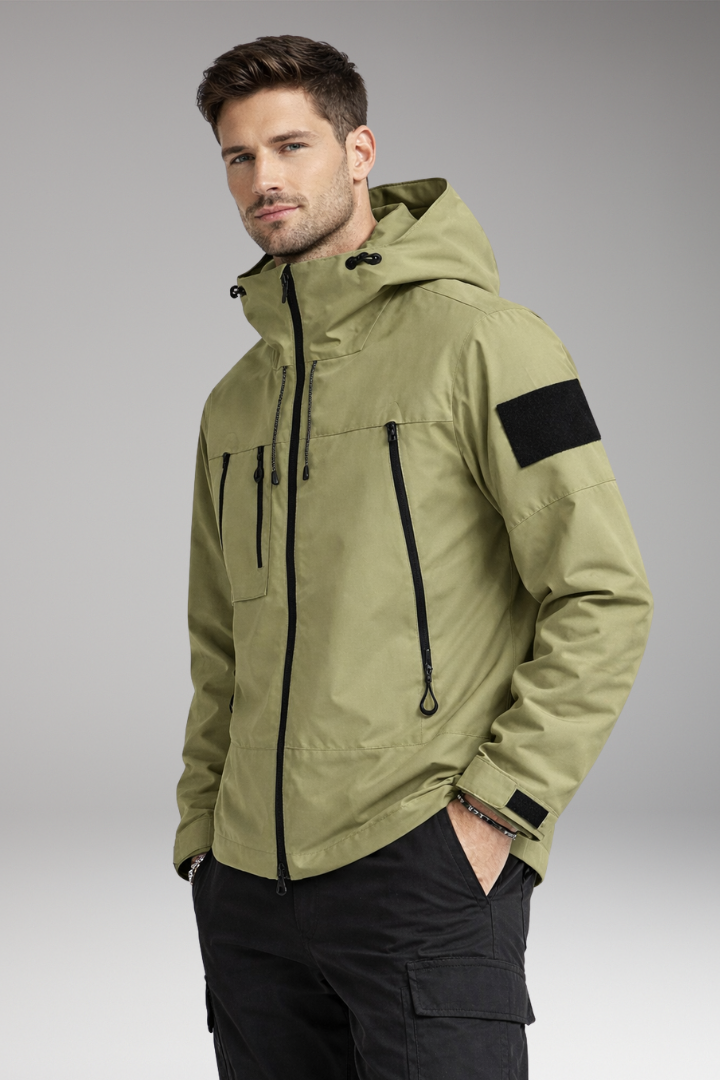 Men’s Jacket with Hood and Zippered Pockets