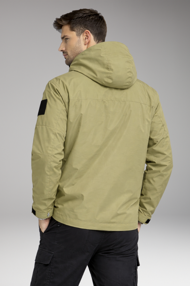 Men’s Jacket with Hood and Zippered Pockets