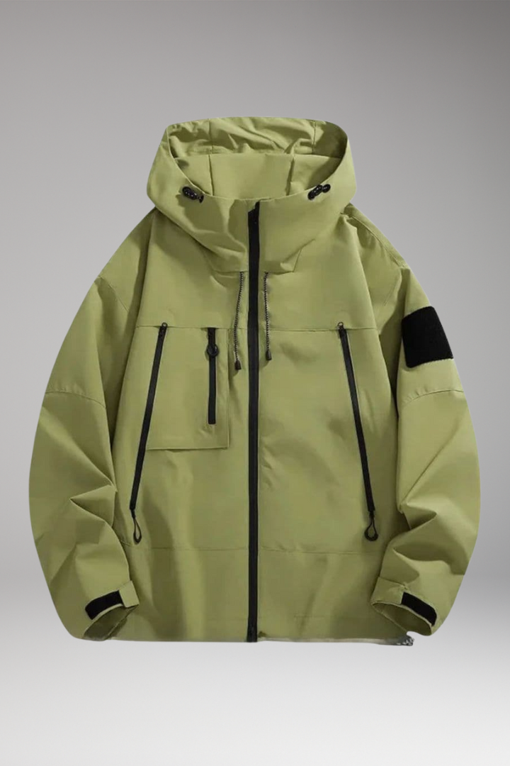 Men’s Jacket with Hood and Zippered Pockets