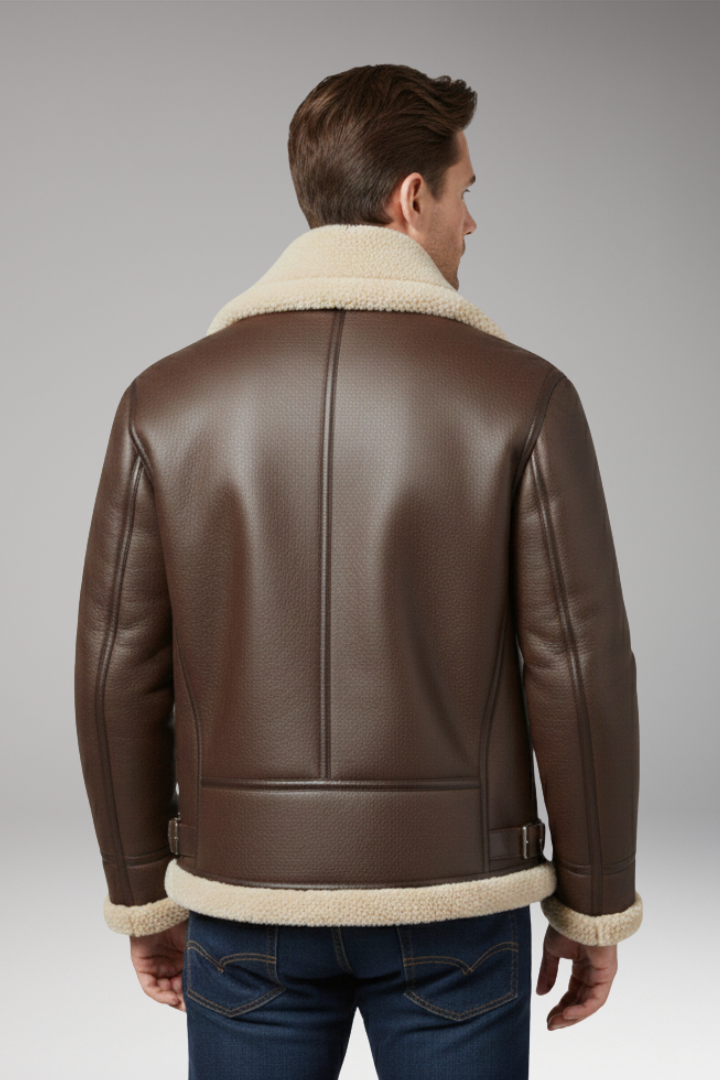 Men’s Jacket with Lined Collar and Zip Fastening