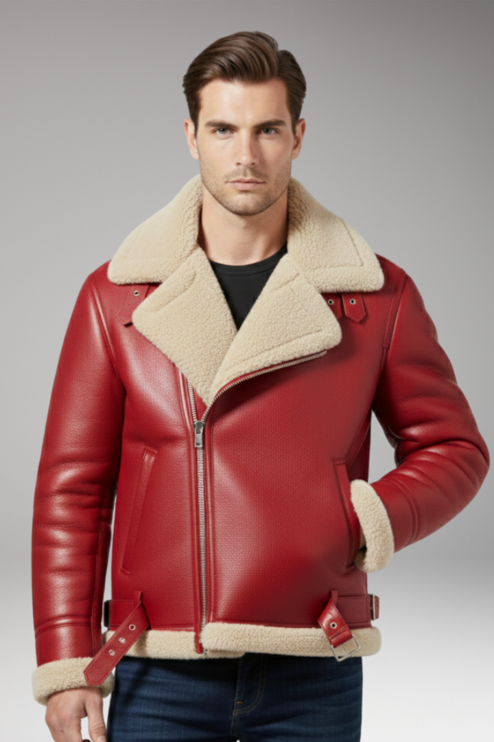 Men’s Jacket with Lined Collar and Zip Fastening