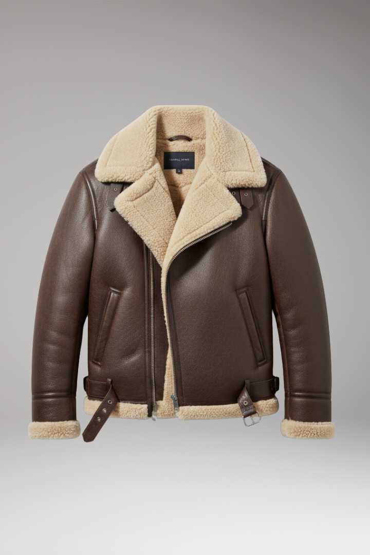 Men’s Jacket with Lined Collar and Zip Fastening