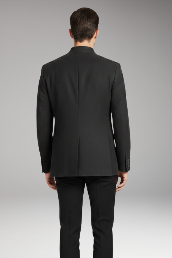 Men's Jacket with Long Cut and Structured Design