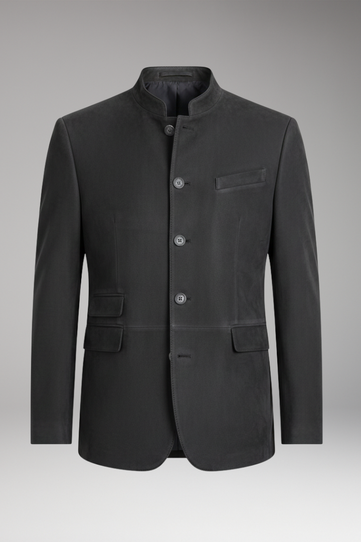 Men's Jacket with Long Cut and Structured Design