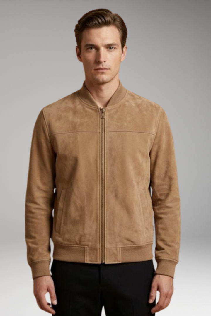Men's Jacket with Long Sleeves and Plain Woven Surface