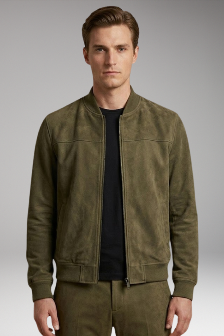 Men's Jacket with Long Sleeves and Plain Woven Surface
