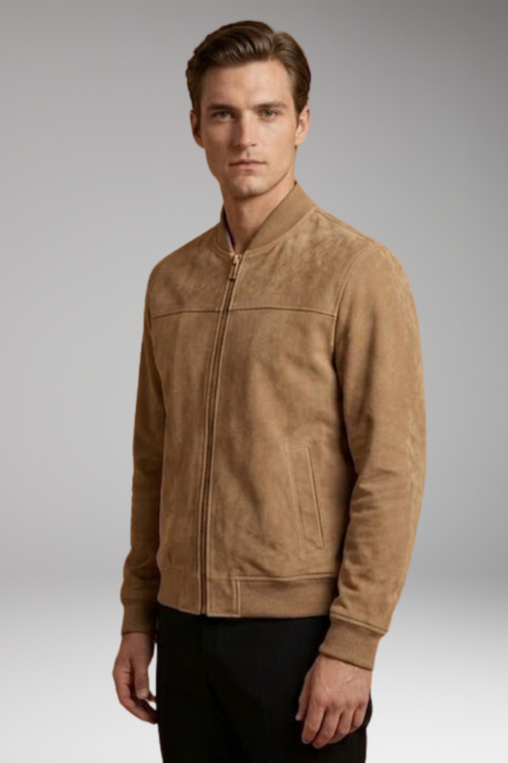 Men's Jacket with Long Sleeves and Plain Woven Surface