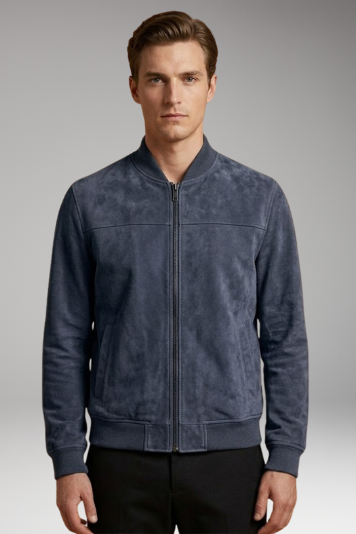 Men's Jacket with Long Sleeves and Plain Woven Surface
