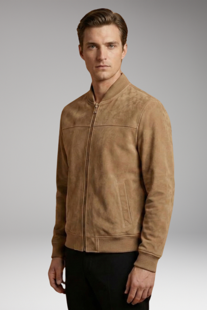 Men's Jacket with Long Sleeves and Plain Woven Surface