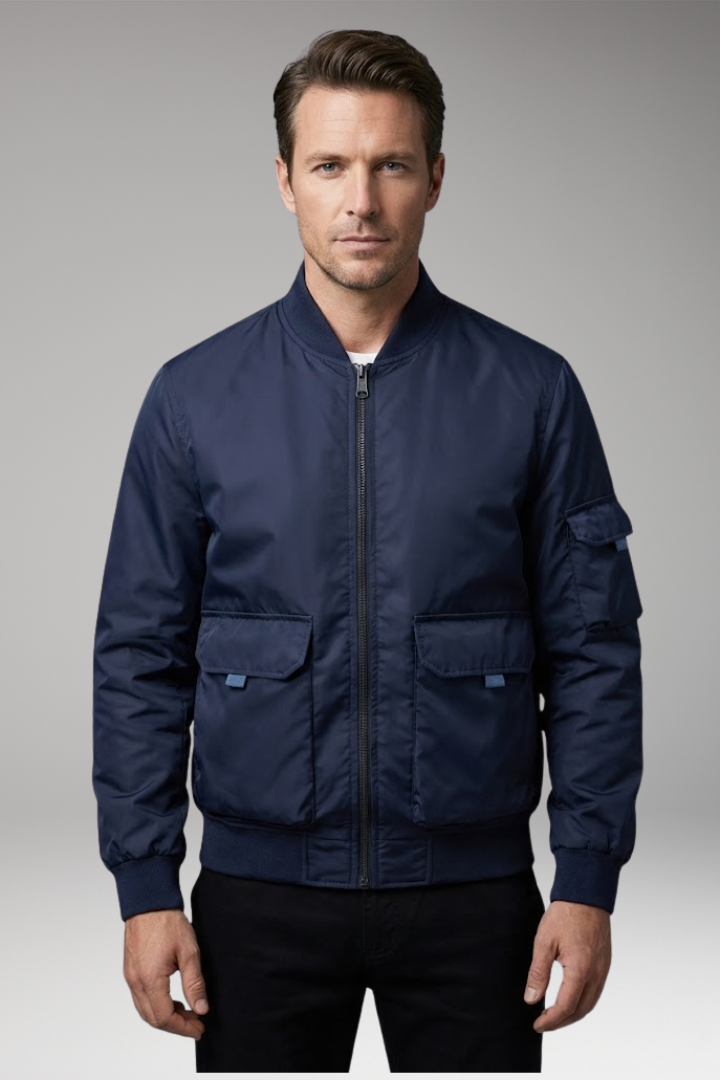 Men’s Jacket with Practical Pockets and Elastic Cuffs