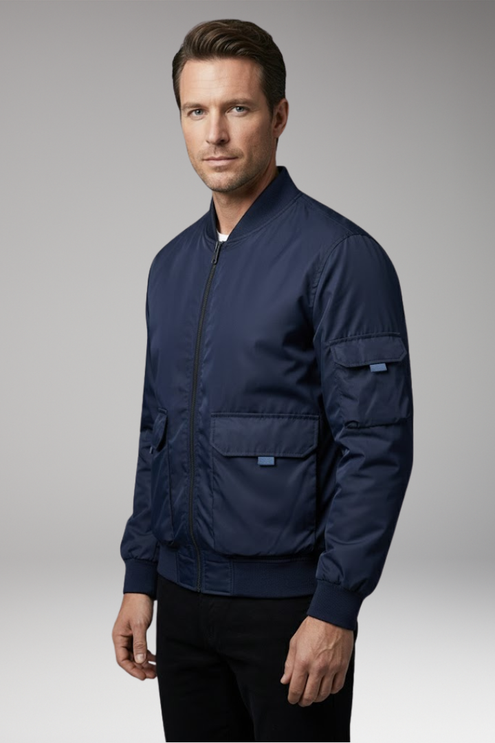 Men’s Jacket with Practical Pockets and Elastic Cuffs