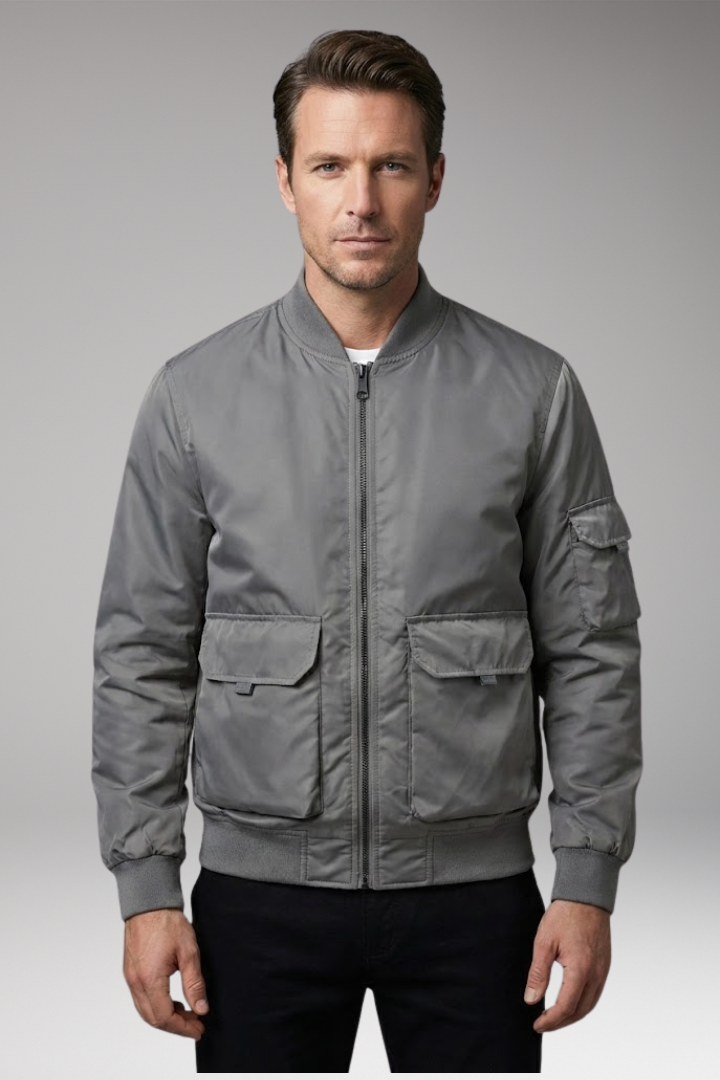 Men’s Jacket with Practical Pockets and Elastic Cuffs