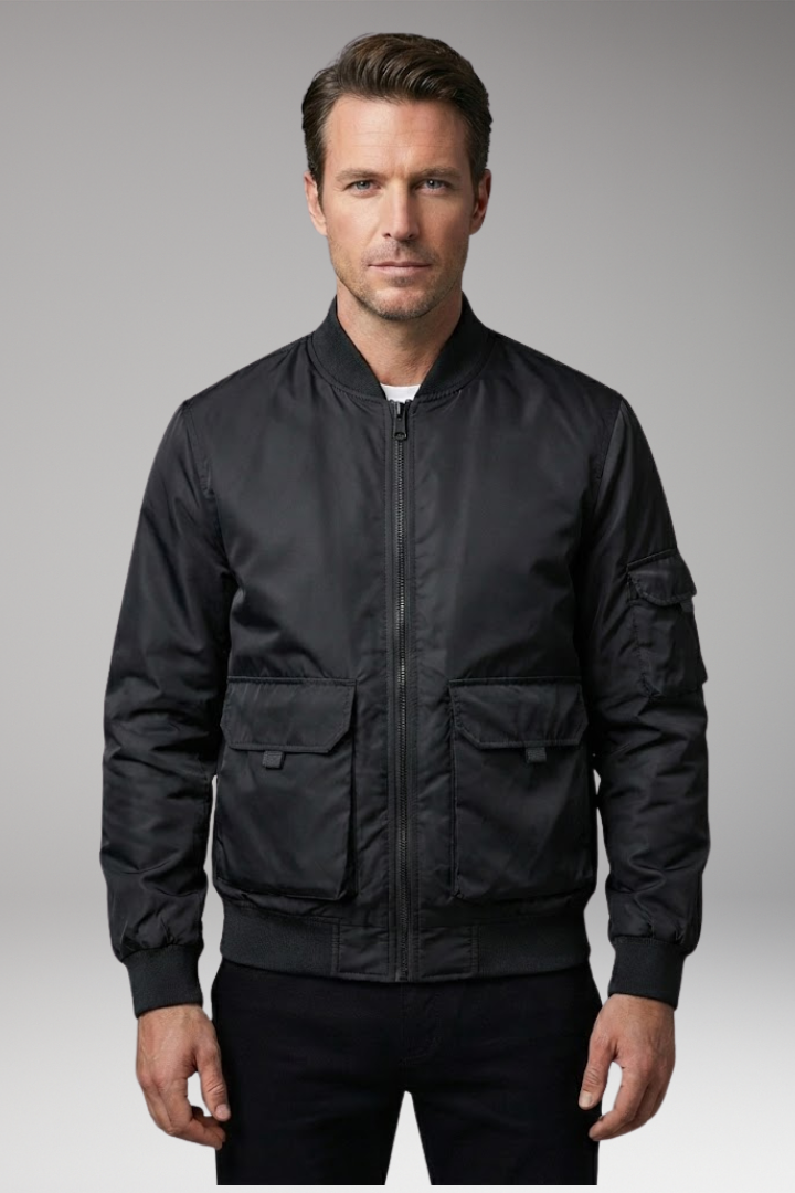 Men’s Jacket with Practical Pockets and Elastic Cuffs
