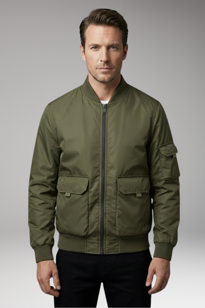 Men’s Jacket with Practical Pockets and Elastic Cuffs