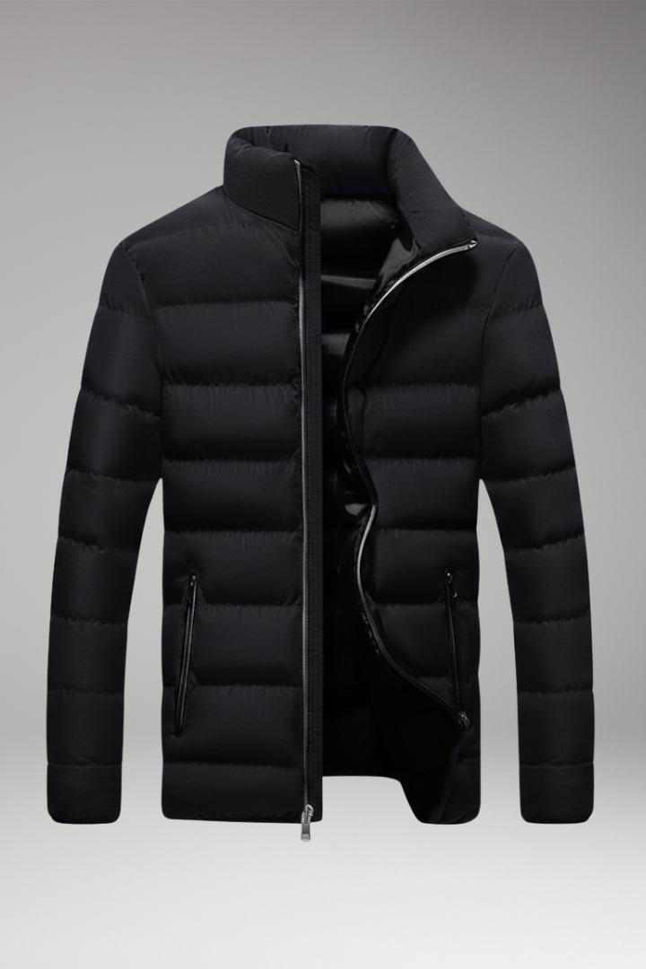 Men’s Jacket with Quilted Surface and Zip Pockets