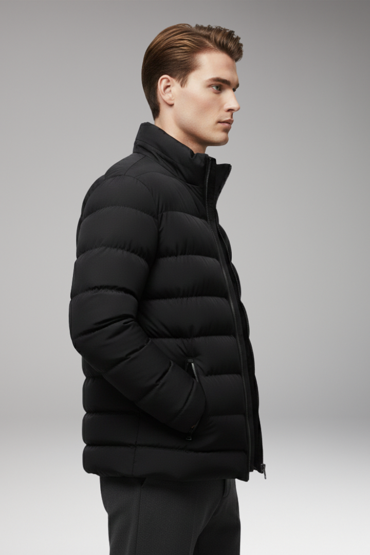 Men’s Jacket with Quilted Surface and Zip Pockets