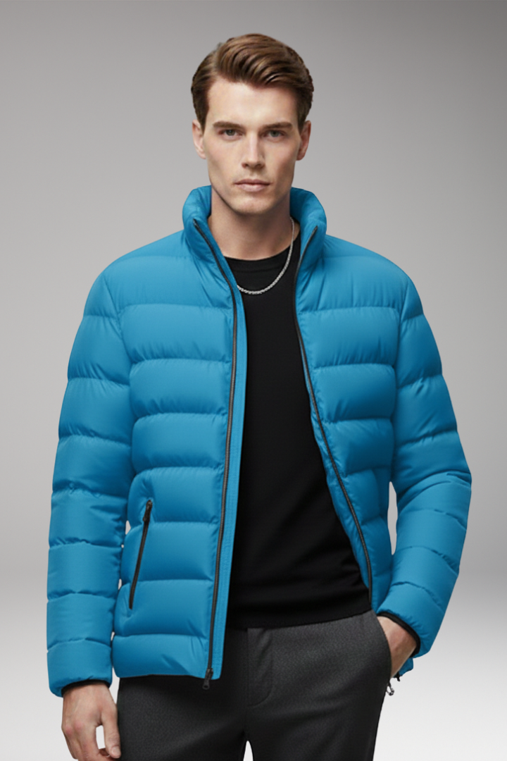 Men’s Jacket with Quilted Surface and Zip Pockets