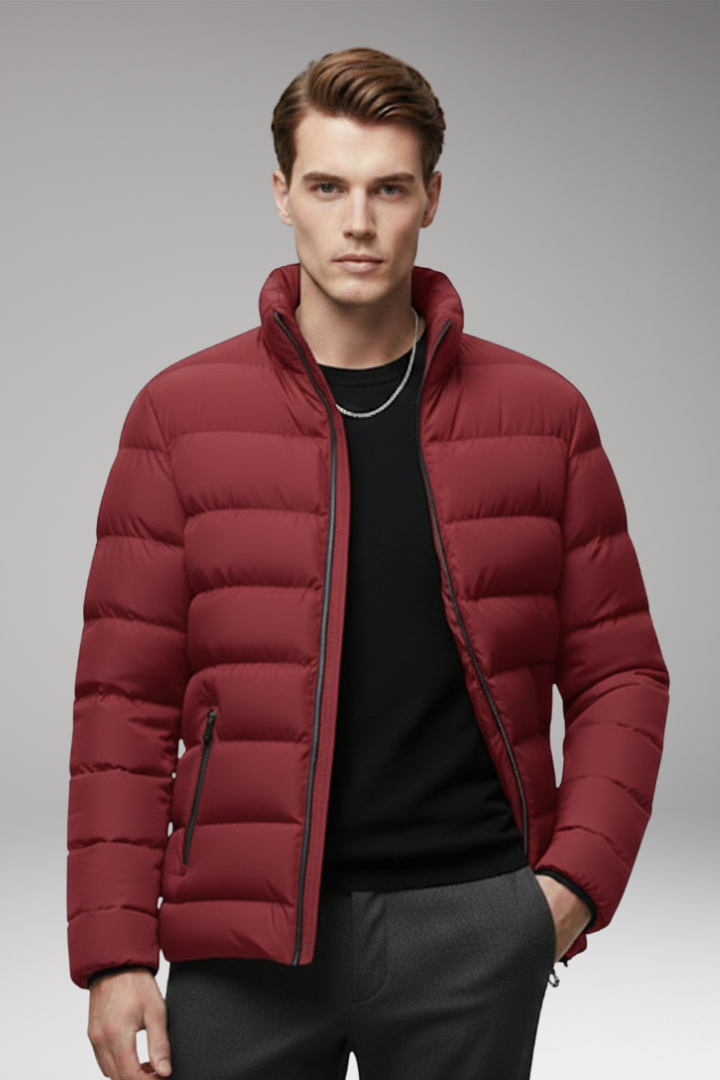 Men’s Jacket with Quilted Surface and Zip Pockets