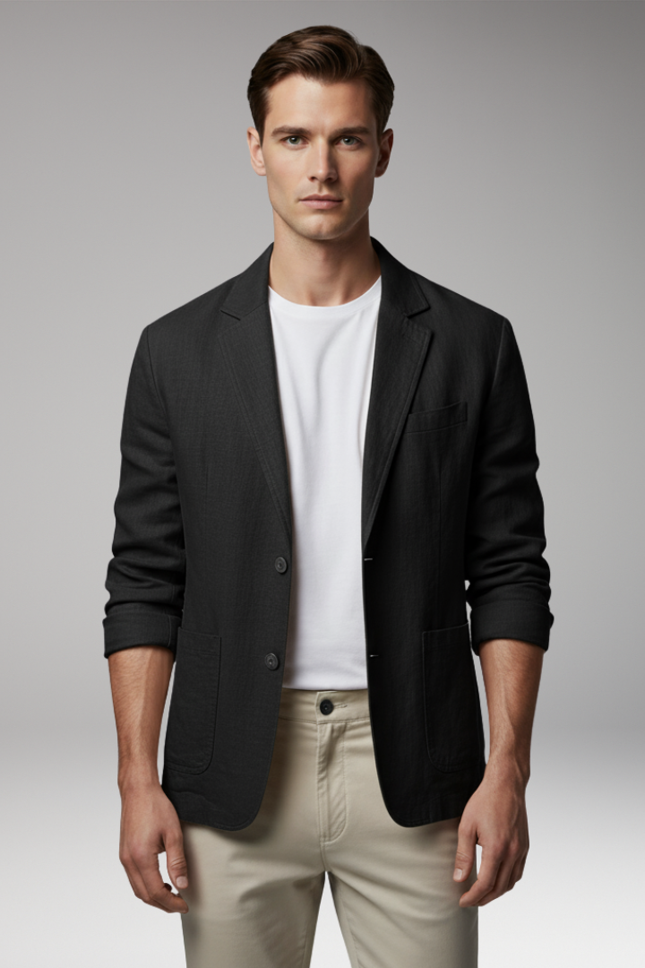 Men’s Jacket with Relaxed Fit and Distinct Dyed Look