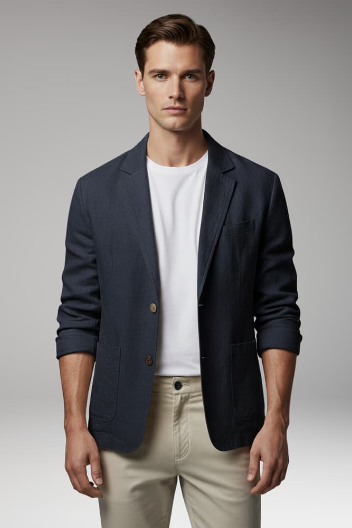 Men’s Jacket with Relaxed Fit and Distinct Dyed Look