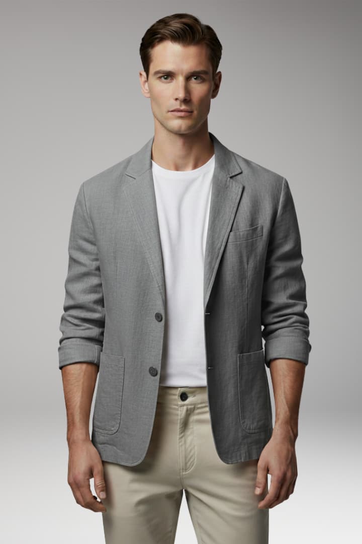 Men’s Jacket with Relaxed Fit and Distinct Dyed Look